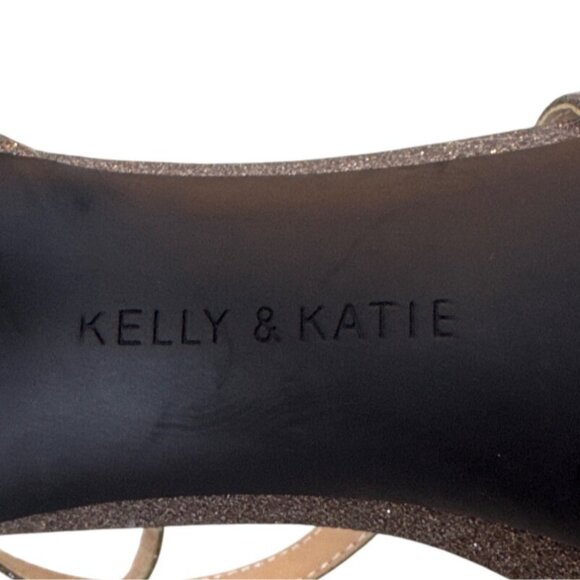 Kelly & Katie Womens Glittery Strappy High Heel Sandals With Back Zipper - Picture 2 of 8